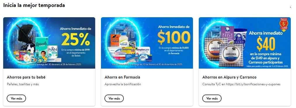 screenshot from Walmart's Mexico website.